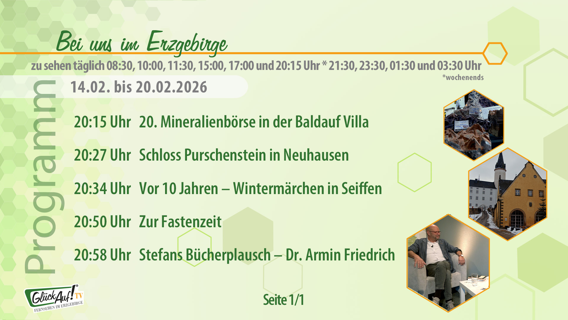 Bei uns im Erzgebirge für die 08. Kalenderwoche vom 14. Februar bis 20. Februar 2026