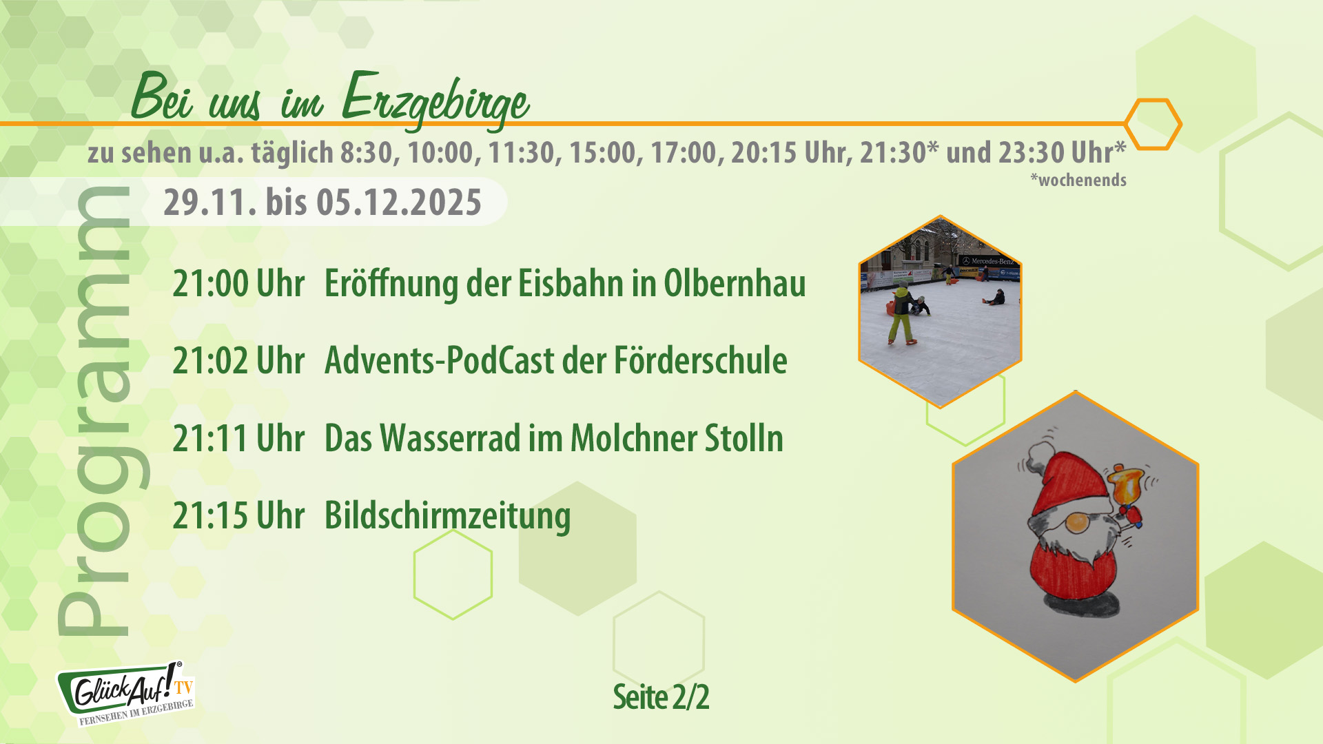Bei uns im Erzgebirge für die 49. Kalenderwoche vom 29. November bis 05. Dezember 2025 Bei uns im Erzgebirge für die 49. Kalenderwoche vom 29. November bis 05. Dezember 2025