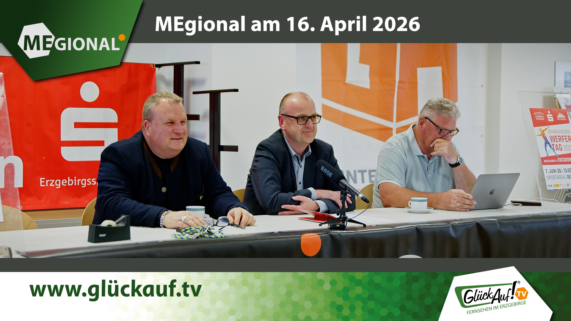 MEgional am 16. April mit dem Thema: Pressekonferenz Sparkassenwerfertag in Gelenau