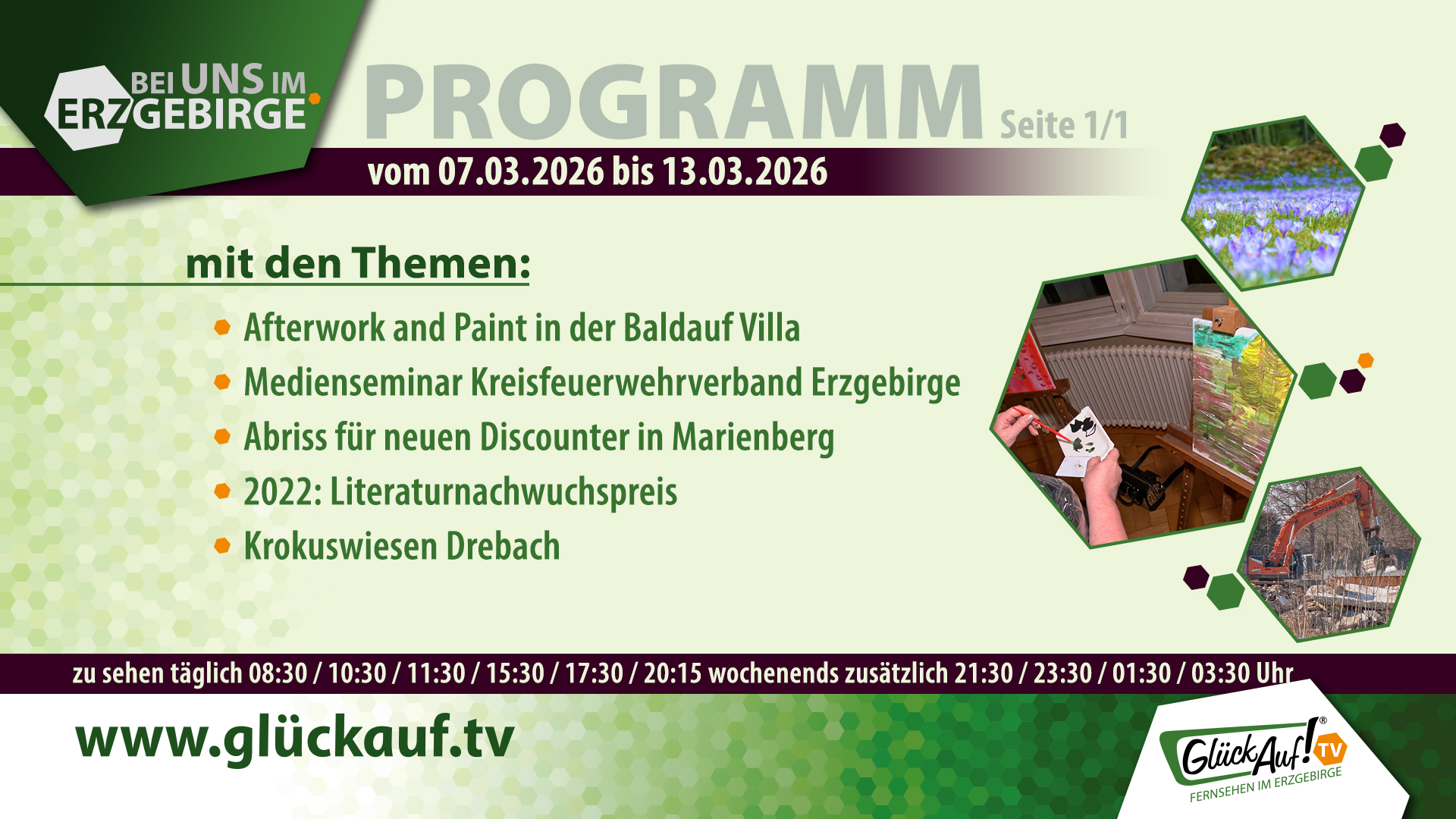 Bei uns im Erzgebirge für die 11. Kalenderwoche vom 07. bis 13. März 2026
